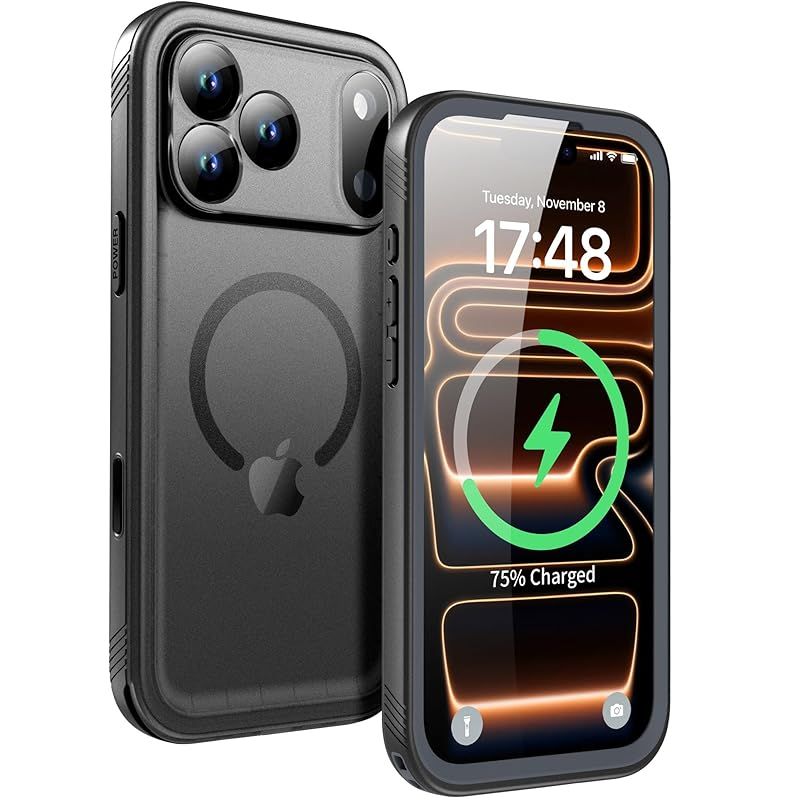 【新品】 SPORTLINK iPhone 17 Pro Max 用 防水ケース iPhone 17 Pro Max MagSafe ケース完全防水 IP68防水等級 マグネット搭載 MagSafe対応 防雪 防塵 耐衝撃 360°全面保護 QI充電 フェイス