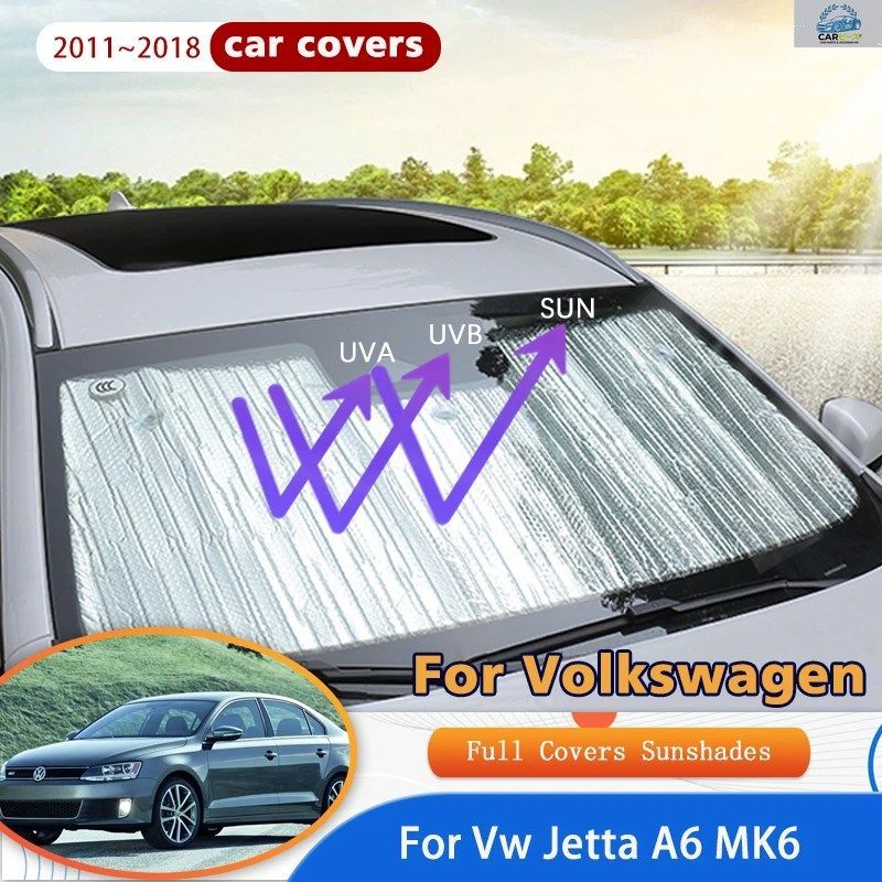 VW フォルクスワーゲン ジェッタ A6 MK6 2011～2018 2015 用フルカバーサンシェード カーアクセサリー 日焼け防止 フロントガラス サイドウ
