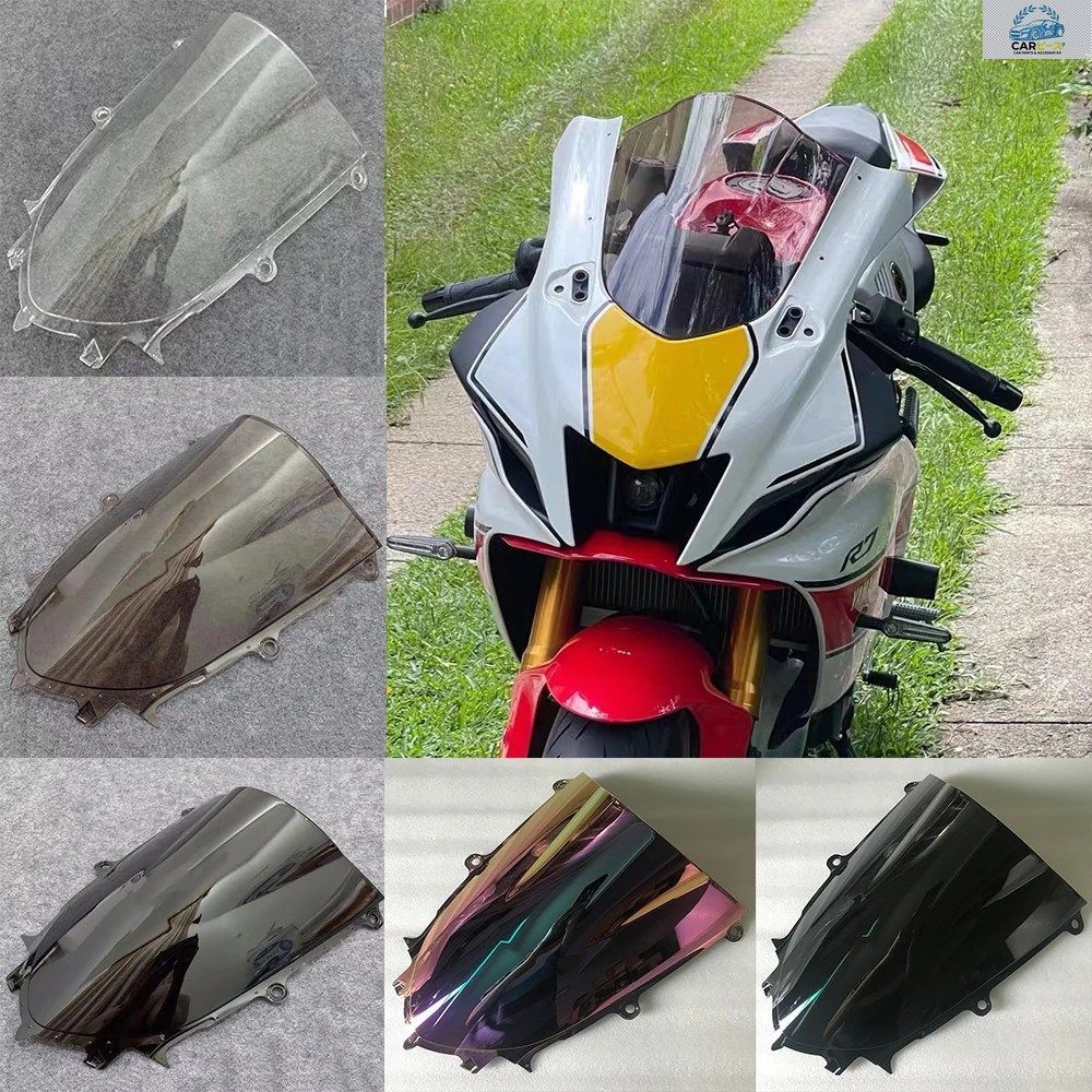 2021～2023年式ヤマハ YZF-R7 YZF R7 YZFR7 R6用モーターサイクルダブルバブルウインドシールドスポーツウインドスクリーン ブラックイリジ