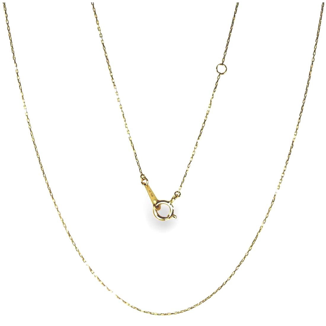 10金（K10）ネックレス チェーン 小豆（アズキ）デザイン シンプル繊細45cmサイズ少し長め1107