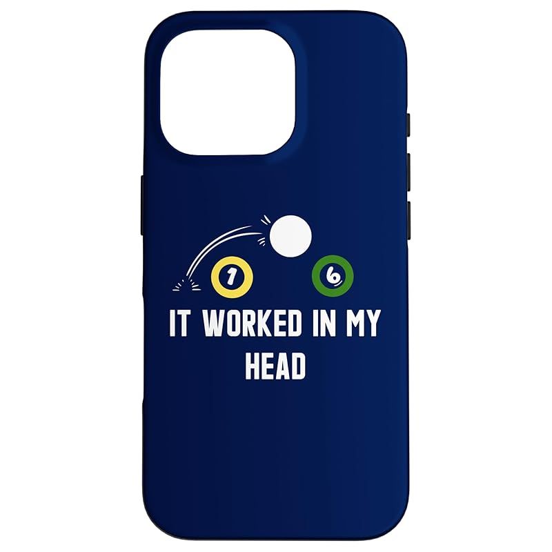 【新品】 It Worked In My Head 面白いプールビリヤード スマホケース iPhone 16 Pro 用