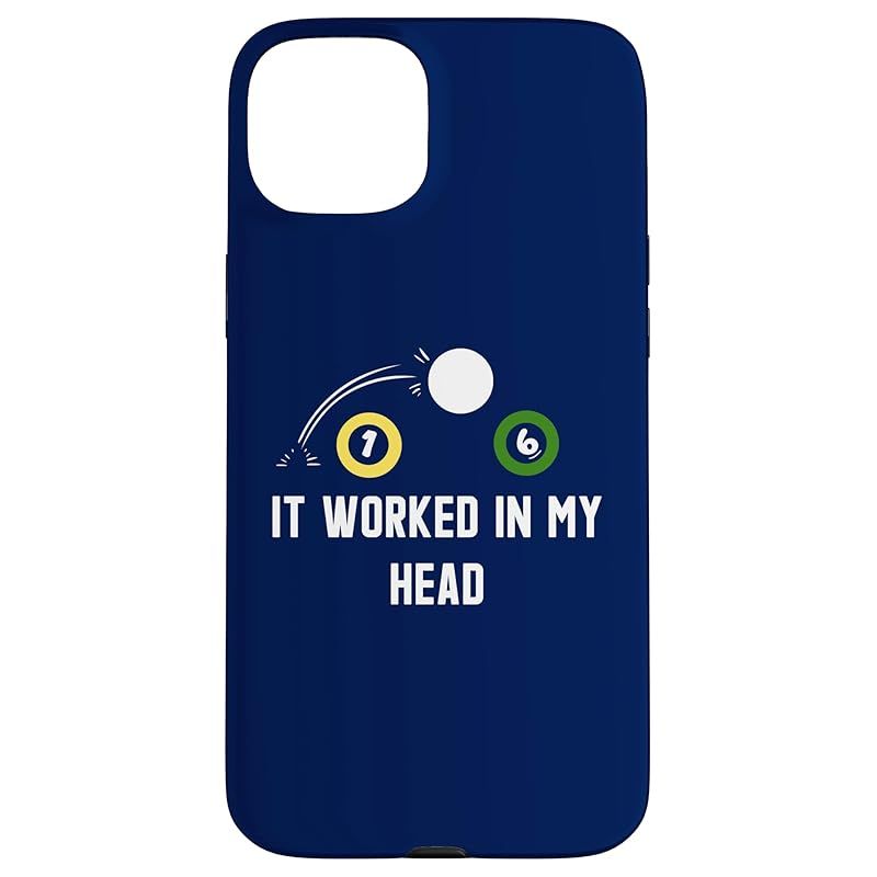【新品】 It Worked In My Head 面白いプールビリヤード スマホケース iPhone 15 Plus 用