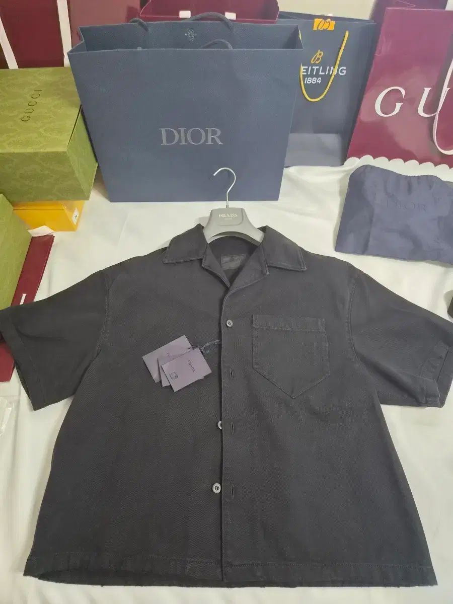 (新品) PRADA プラダ デニム シャツ PRADA プラダ 半袖 PRADA プラダ ジャケットシャツ