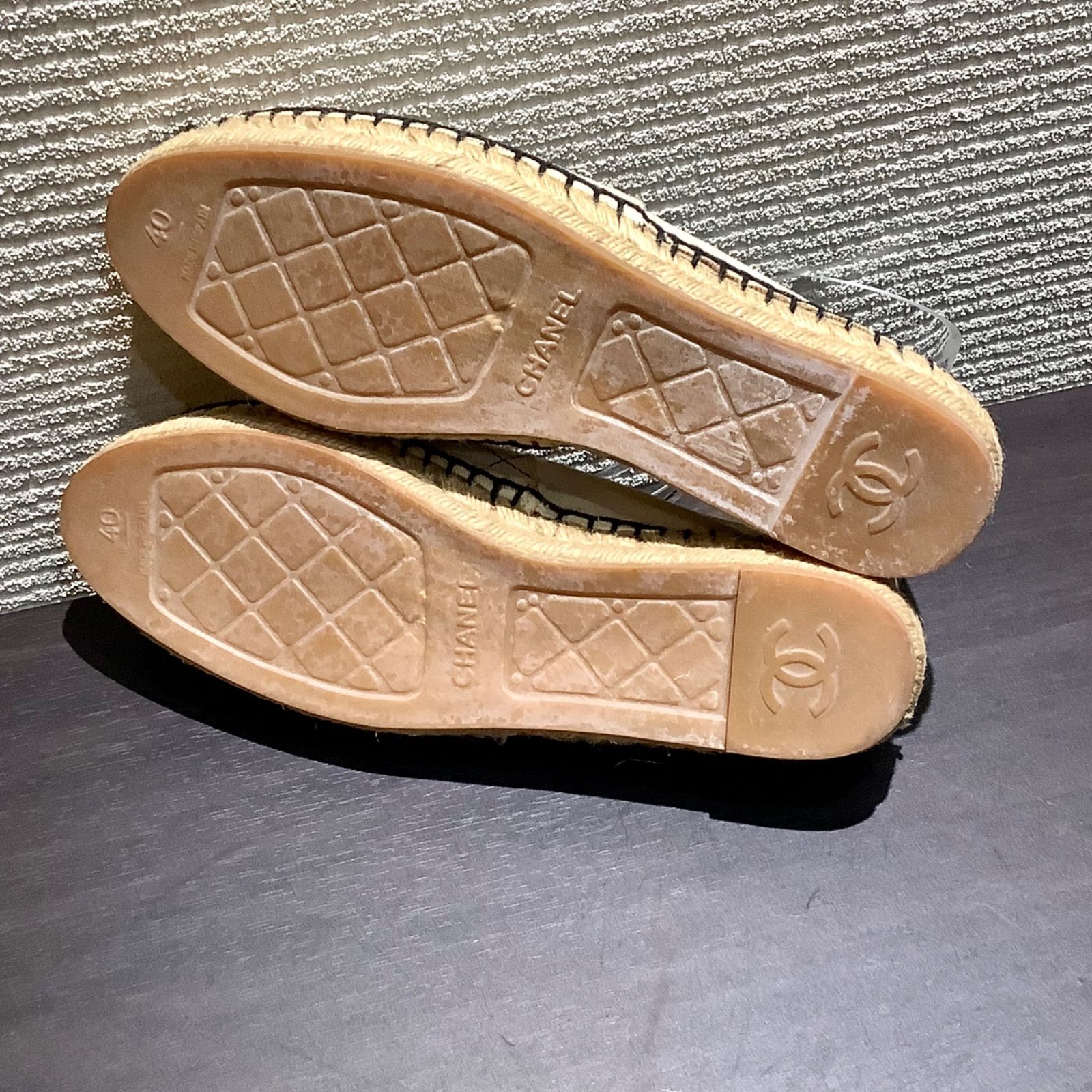 シャネル CHANEL ココマーク マトラッセ 刺繍 エスパドリーユ