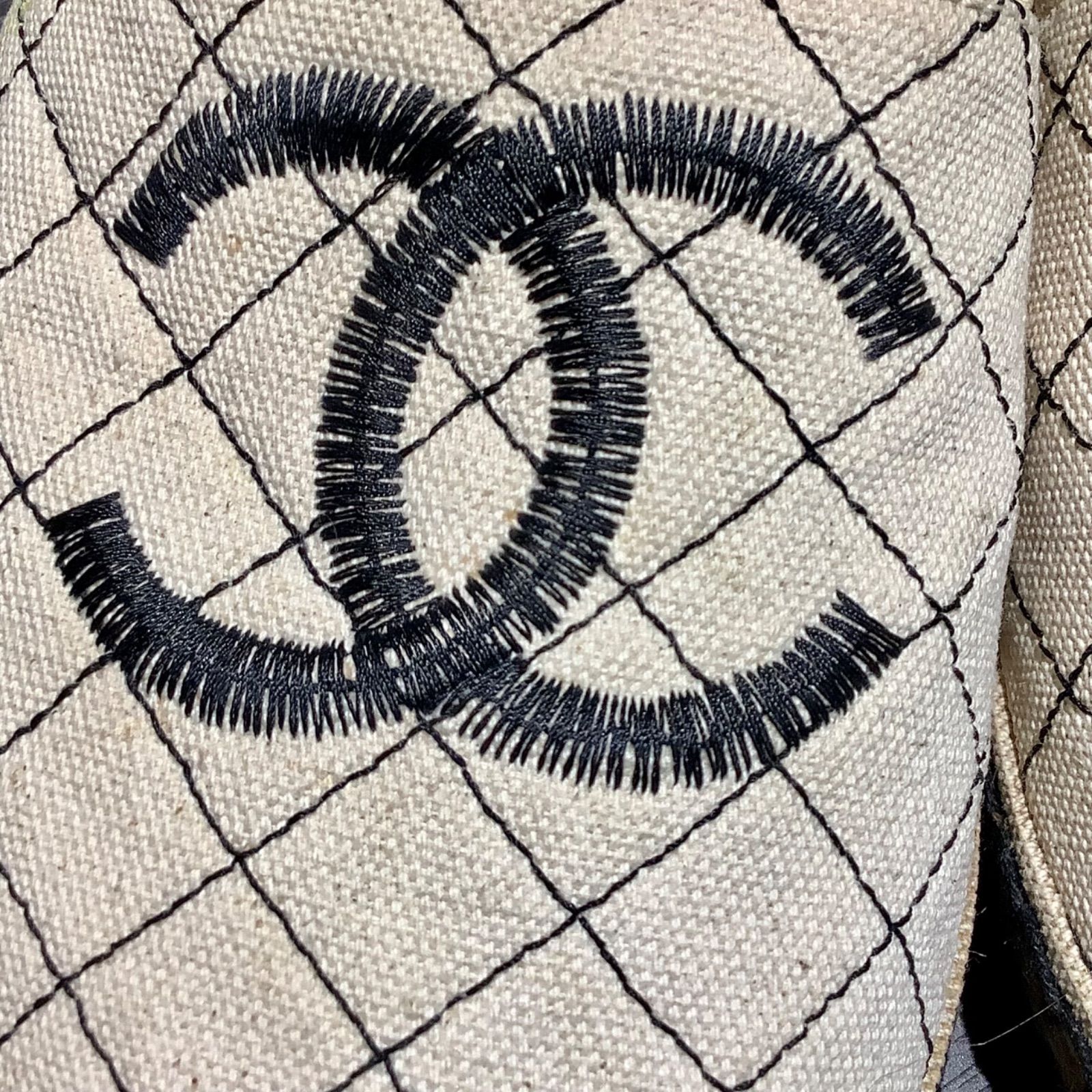 シャネル CHANEL ココマーク マトラッセ 刺繍 エスパドリーユ 