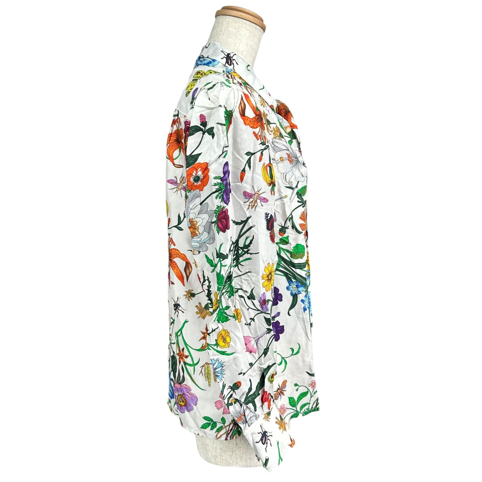 グッチ GUCCI フローラル総柄ボウタイシルクブラウス 865715 マルチ