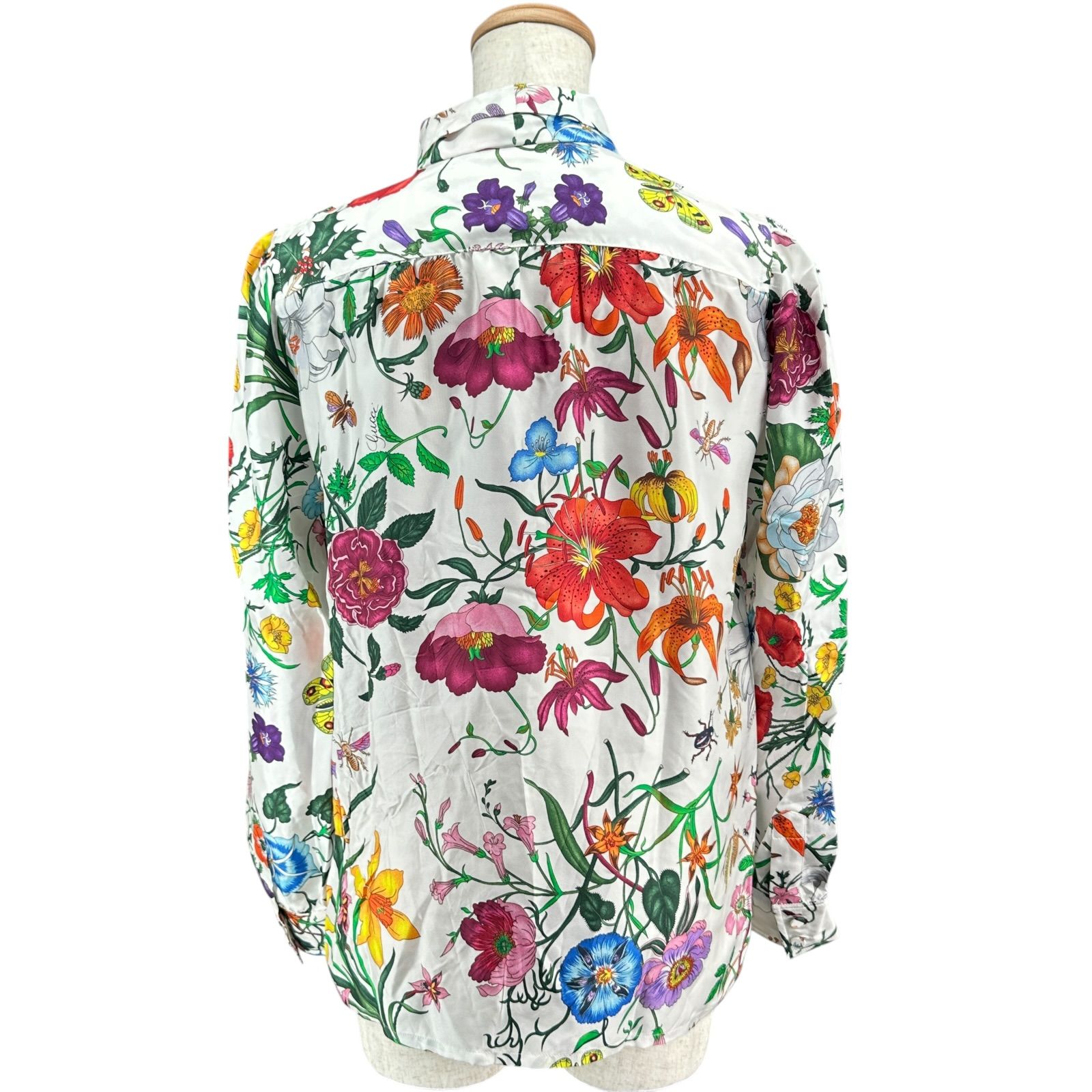 グッチ GUCCI フローラル総柄ボウタイシルクブラウス 865715 マルチ 