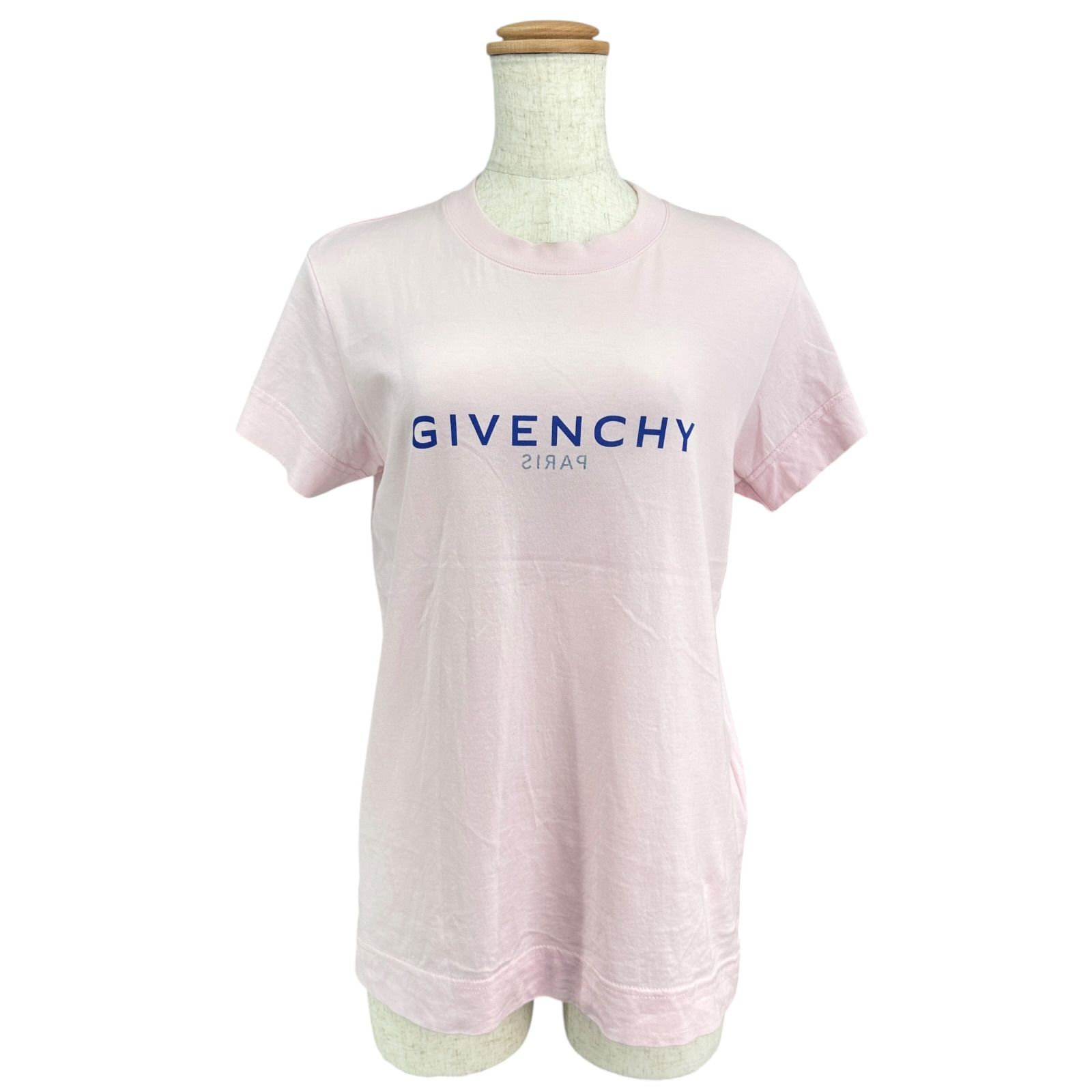 ジバンシィ GIVENCHY フロントロゴ半袖Tシャツ BW707Y3Z9T ピンク コットン レディース 半袖Ｔシャツ