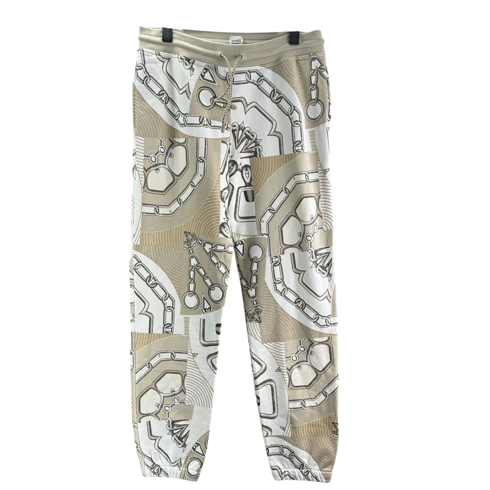 エルメス HERMES カレイドスコープ・エフェクト スウェットパンツ 4H4418DG ベージュ コットン レディース パンツ