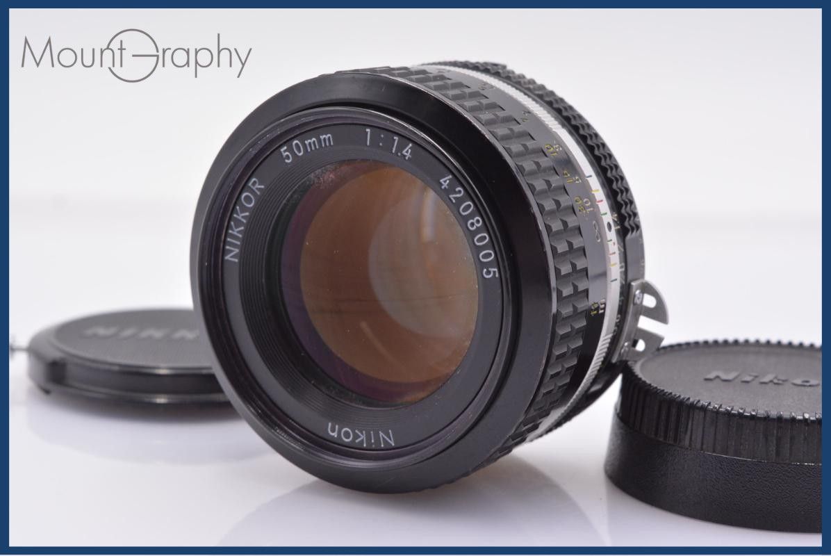 【動作保証】 ニコン Nikon NIKKOR 50mm F1.4 Ai 前後キャップ付 同梱無料 #am6323
