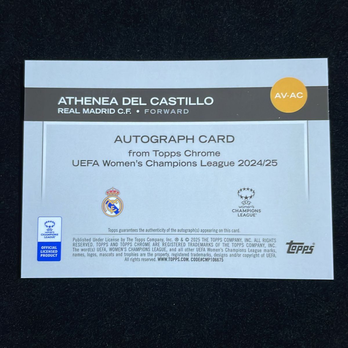 Athenea del Castillo アテナ・デル・カスティーヨ Topps Chrome UWCL