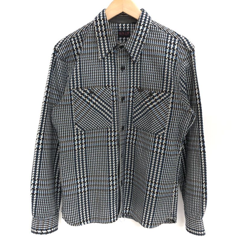 【中古品】 FLAT HEAD R.J.B GLEN CHECK LS SHIRT グレンチェック柄 長袖 シャツ ネルシャツ トップス アメカジ 【145-260513-rs-07-fur】