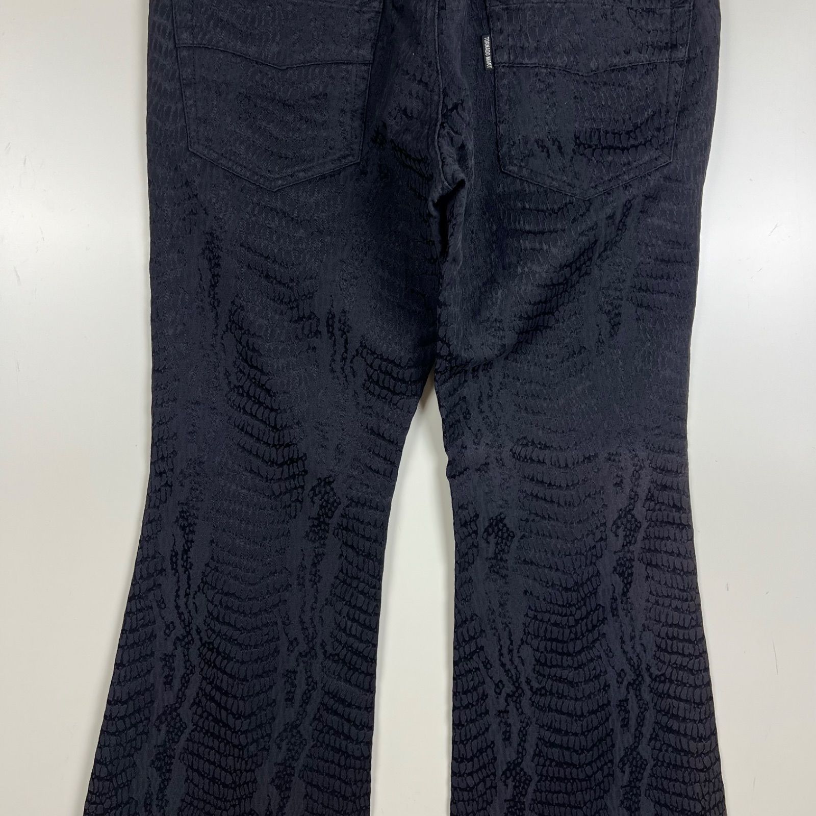 TORNADO MART 00s y2k archive Python jacquard flare pants M 