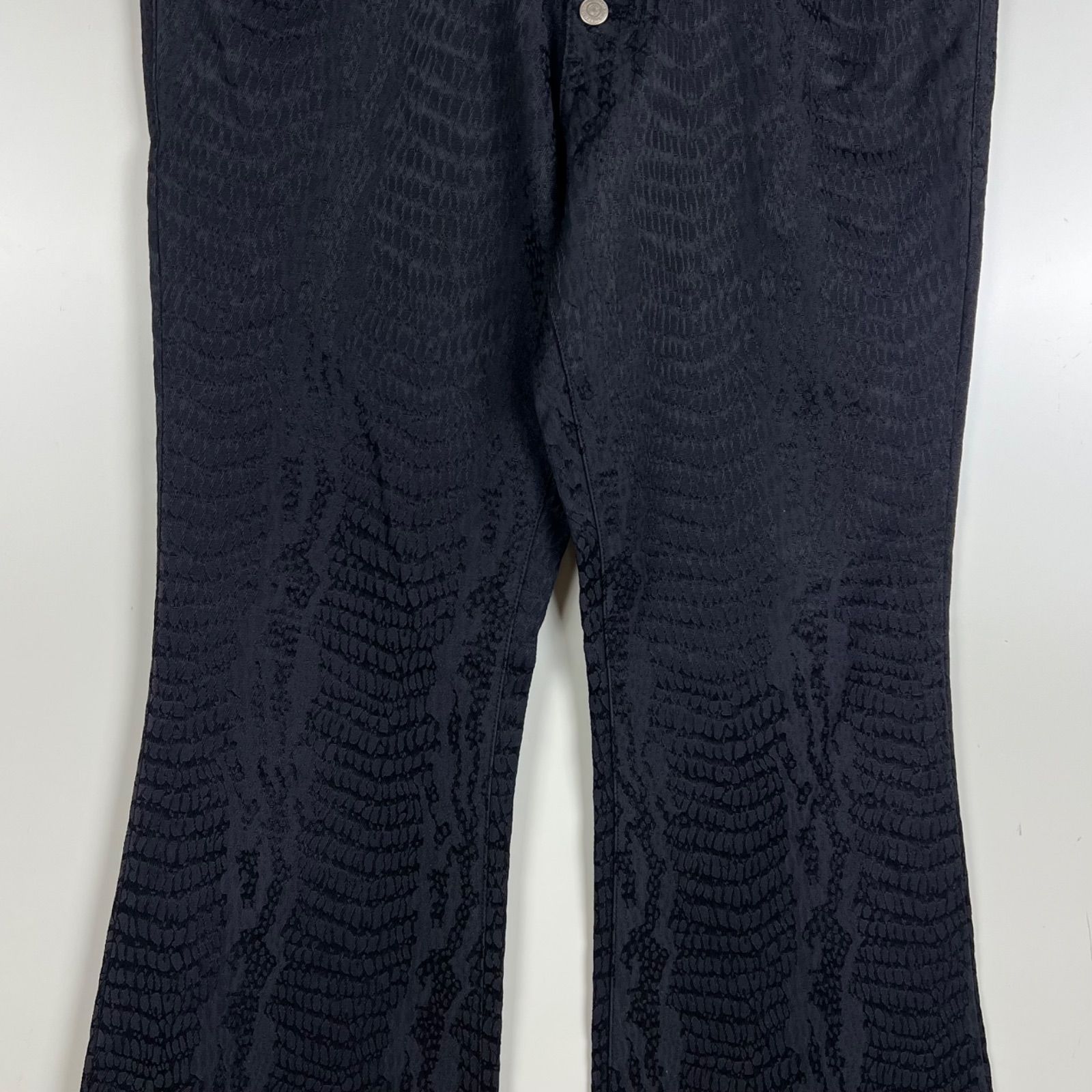 TORNADO MART 00s y2k archive Python jacquard flare pants M 