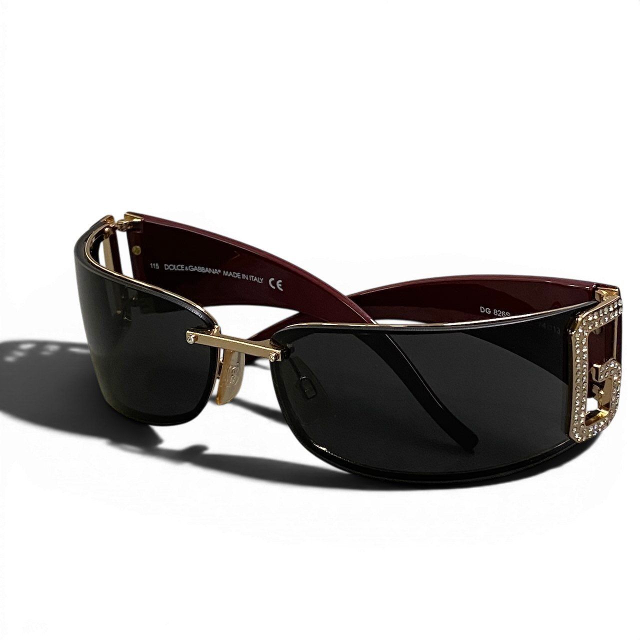 e13 DOLCE&GABBANA ドルチェアンドガッバーナ DG リムレスサングラス Rimless Sunglasses DG826S ブラック ボルドー アイウェア D&G ドルガバt18r e13 DOLCE&GABBANA ドルチェアンドガッバーナ DG リムレスサングラス