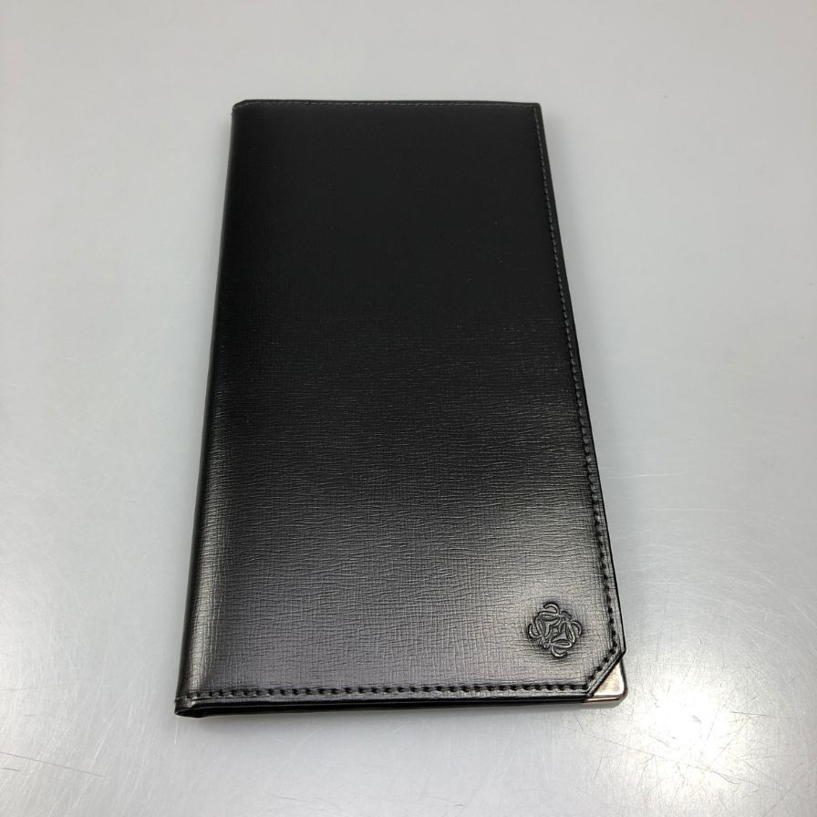 ロエベ 札入れ 長財布 レザー カードケース アナグラム ブラック
