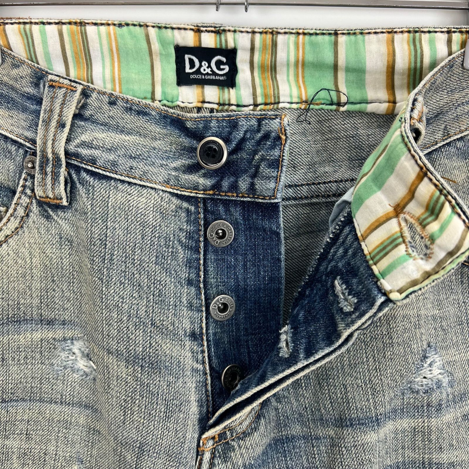 D&G DOLCE&GABBANA 00s y2k archive STUDS crash denim pants 31