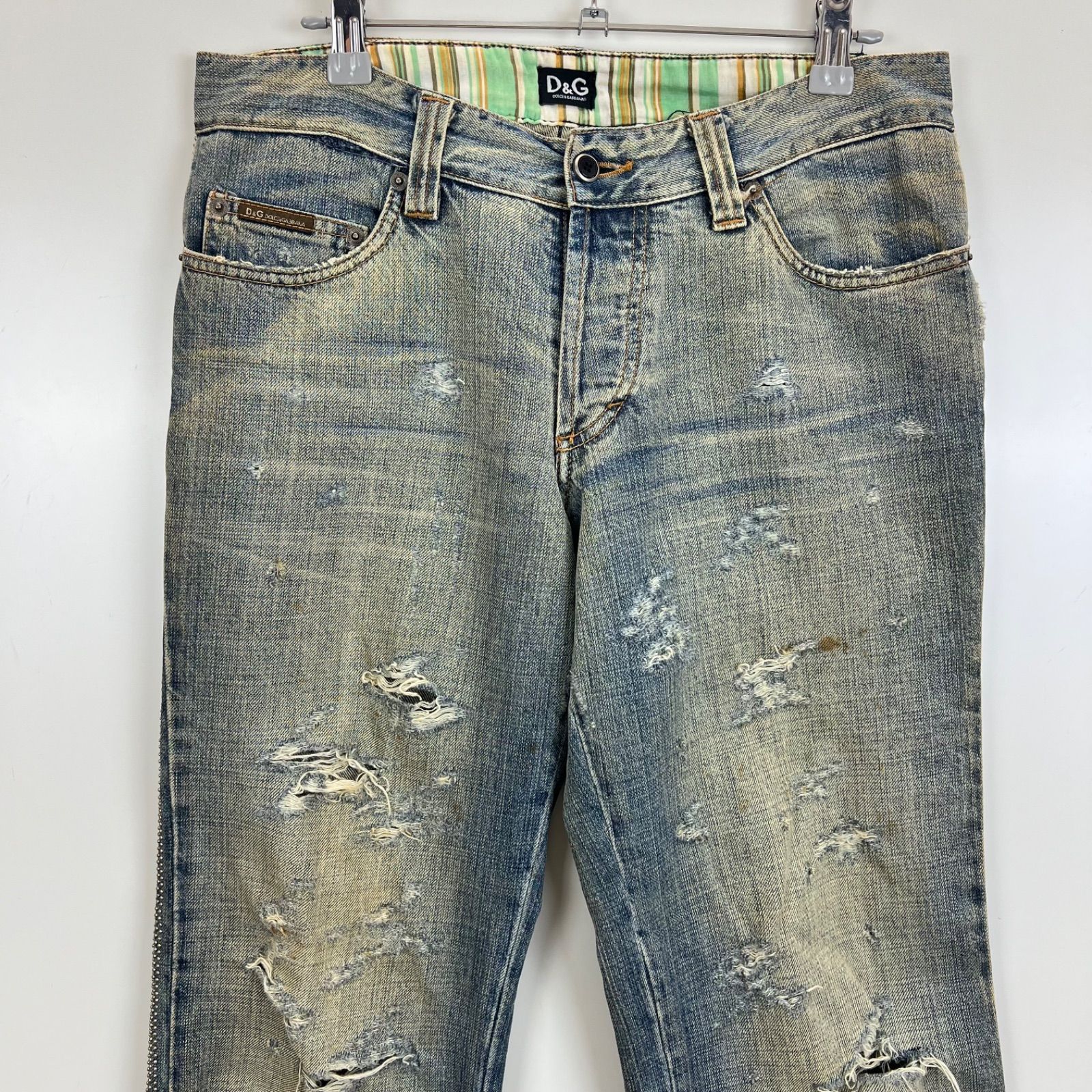 D&G DOLCE&GABBANA 00s y2k archive STUDS crash denim pants 31