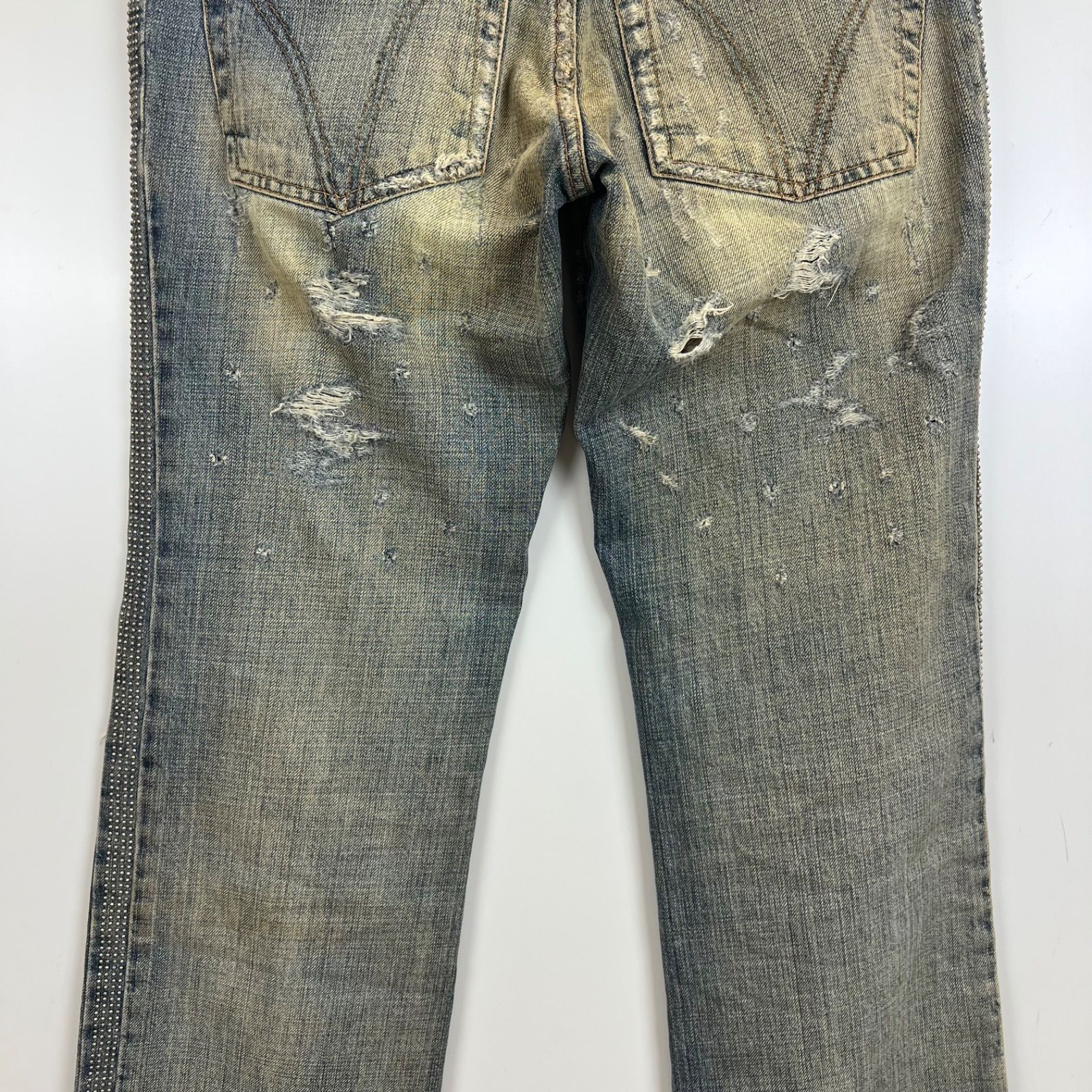 D&G DOLCE&GABBANA 00s y2k archive STUDS crash denim pants 31 