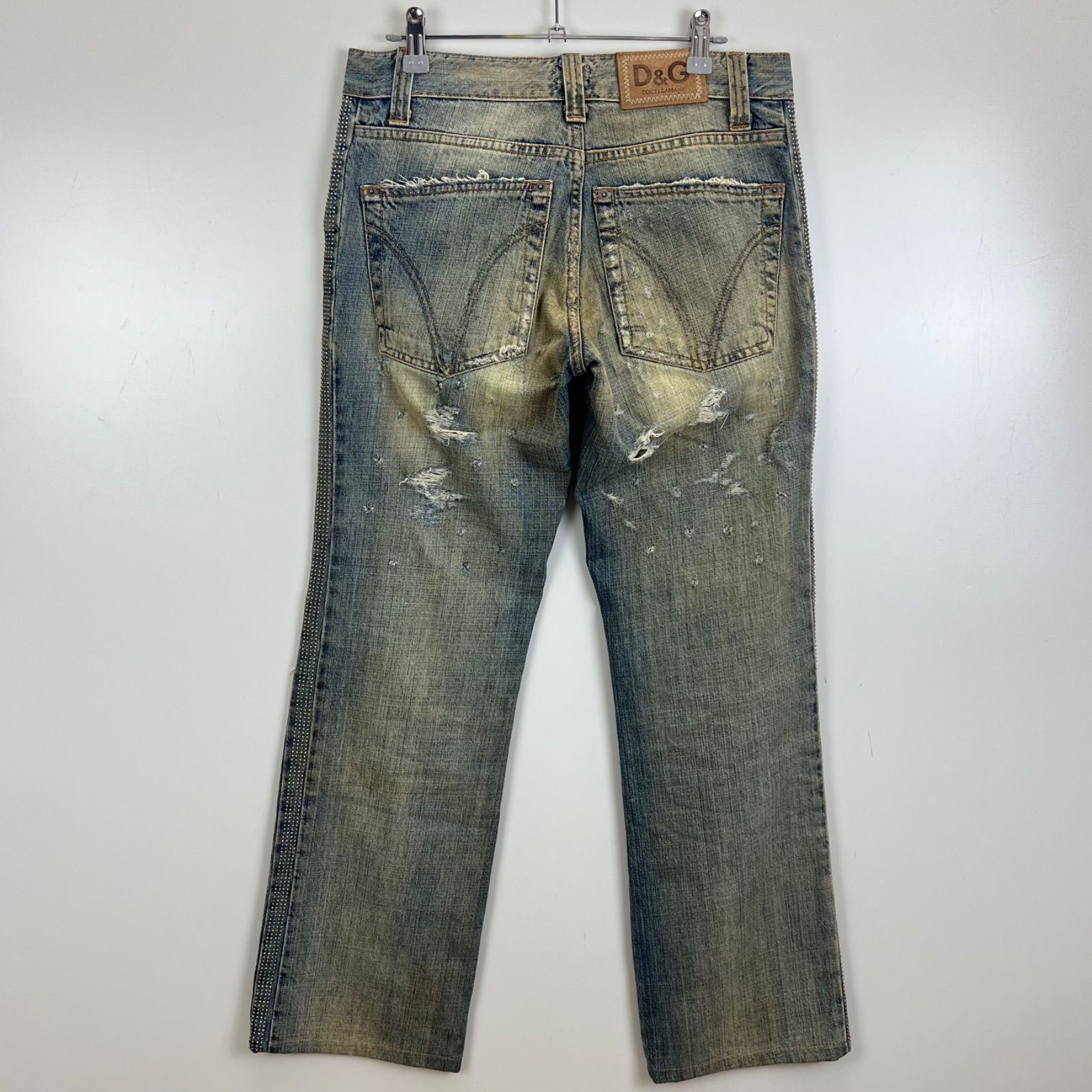 D&G DOLCE&GABBANA 00s y2k archive STUDS crash denim pants 31
