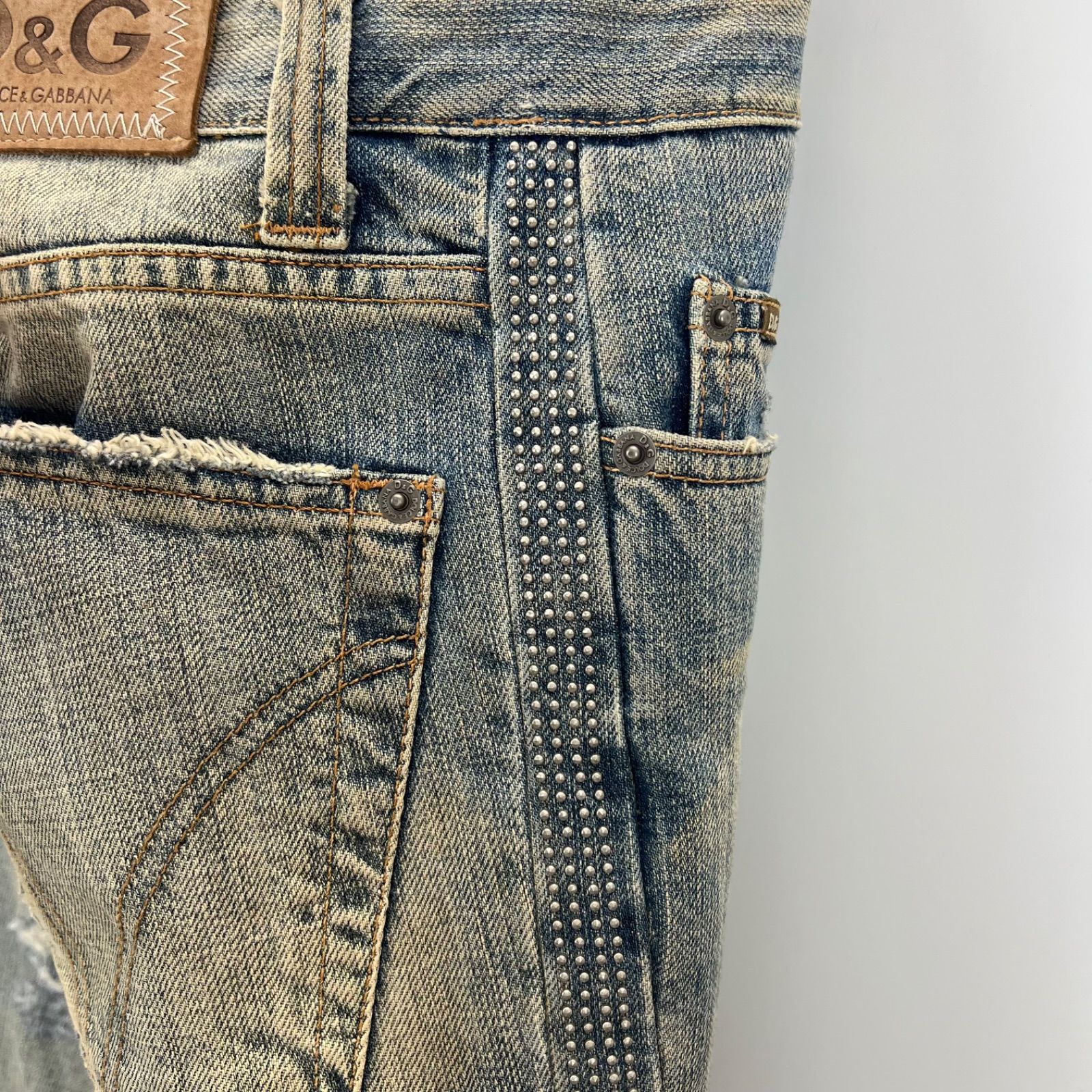 D&G DOLCE&GABBANA 00s y2k archive STUDS crash denim pants 31