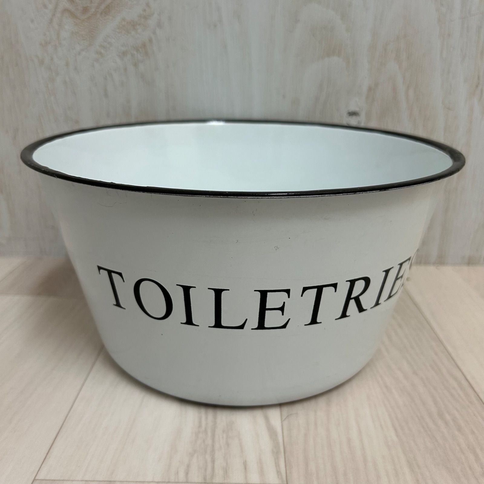 トイレタリーボウル TOILETRIES ホーロー 洗面用具 ボウル 直径25cm たらい 琺瑯 アンティーク ＊