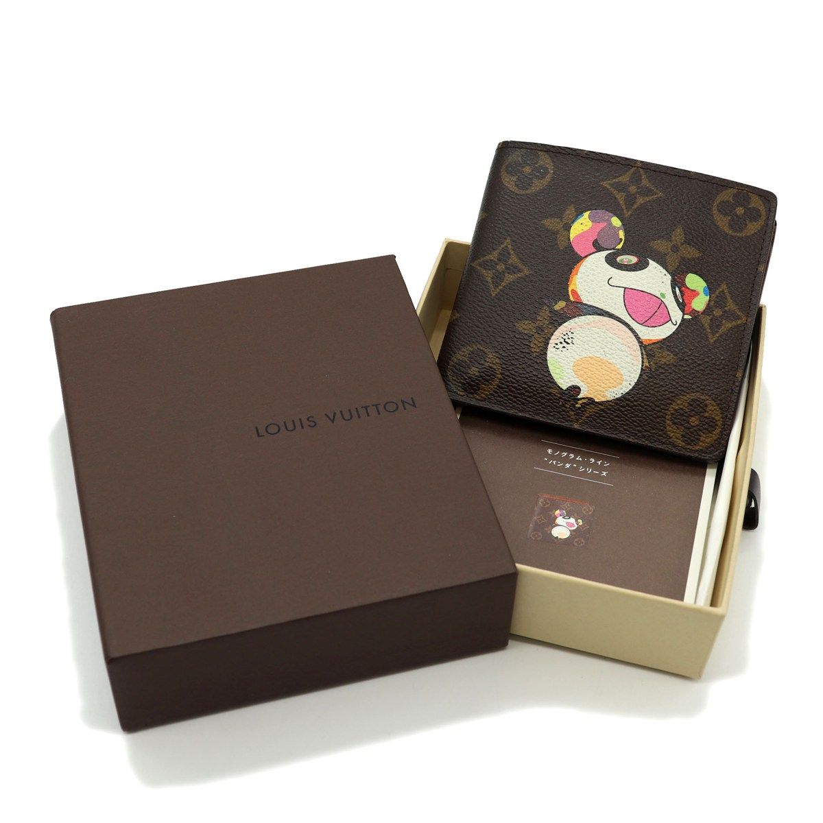 LOUIS VUITTON ルイ・ヴィトン ポルトフォイユ マルコ M61666 二つ折り財布 プティ・パンダ 村上隆 スーパーフラットモノグラムキャンバス ブラウン レディース メンズ