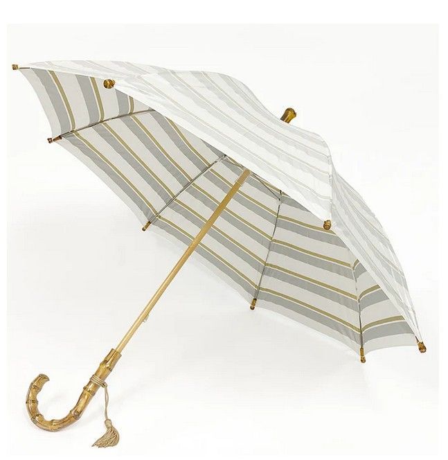 日本製 UVION プレミアムホワイト 長傘 木棒 日傘 50cm UVカット 晴雨兼用 ボーダー柄 (グレイ) 4023Gry 8,927円