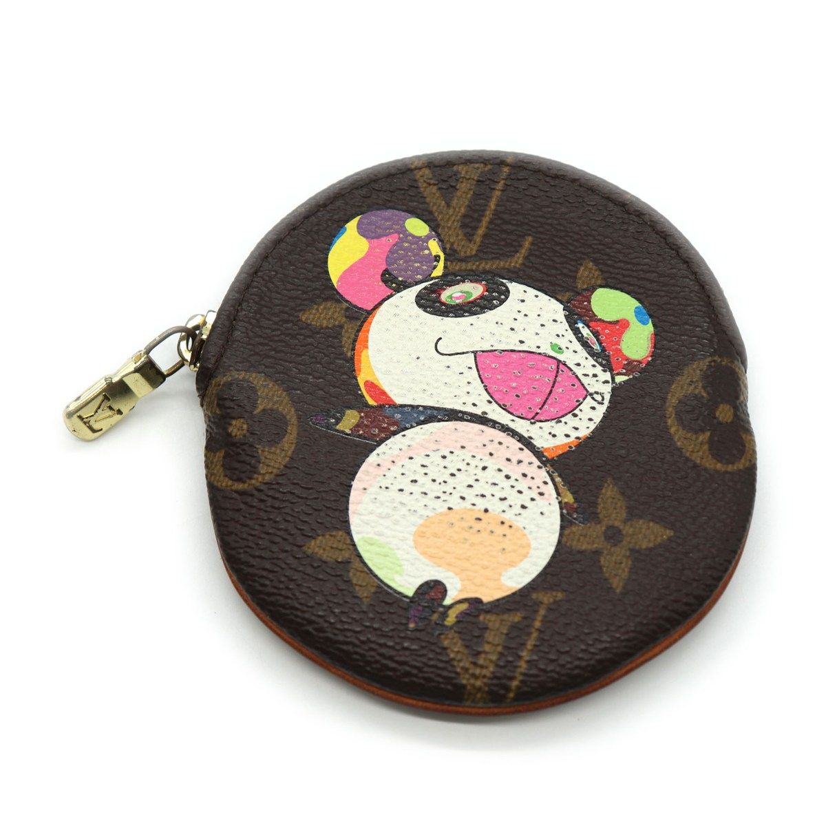 LOUIS VUITTON ルイ・ヴィトン ポルトモネ・ロン M61928 コインケース プティ・パンダ 村上隆 スーパーフラット 小物入れ 小銭 モノグラムキャンバス ブラウン レディース メンズ