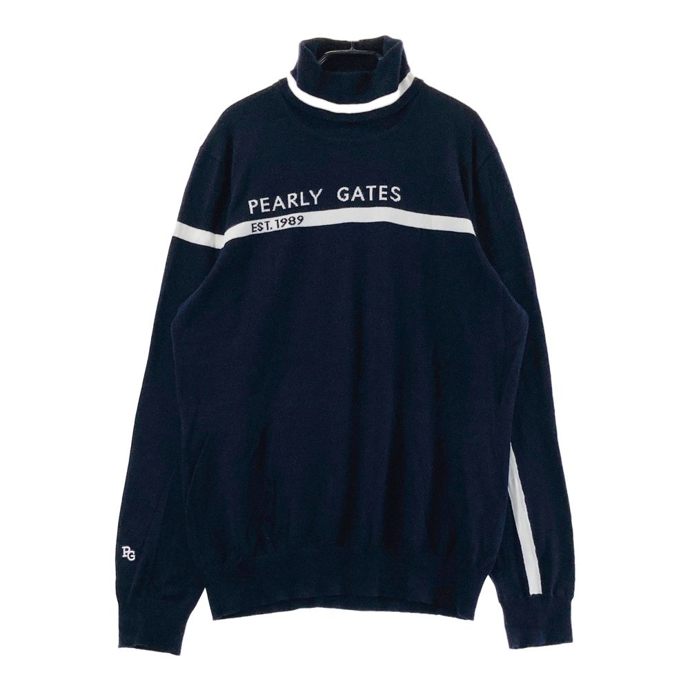 サイズ：2 PEARLY GATES パーリーゲイツ タートルネック ニットセーター ネイビー系 [240101674452] ゴルフウェア レディース ストスト