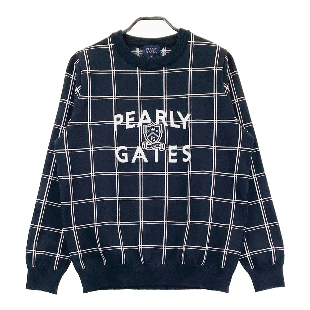 サイズ：4 PEARLY GATES パーリーゲイツ 2026年モデル ニットセーター 格子柄 ネイビー系 [240101681862] ゴルフウェア メンズ ストスト 16,870円