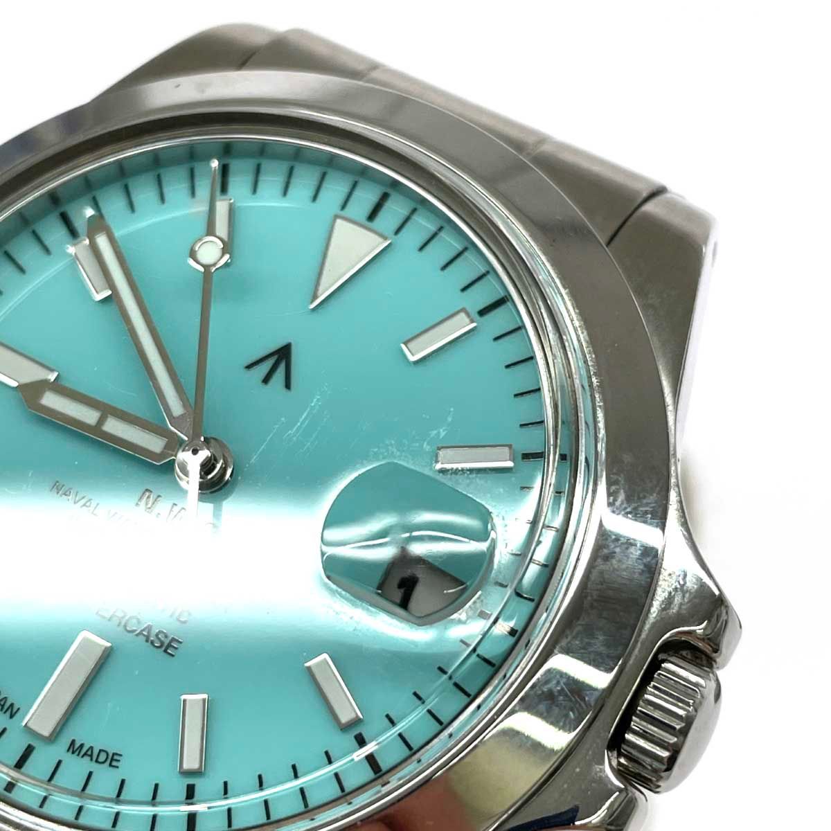 NAVAL WATCH ナバルウォッチ 自動巻き腕時計 ターコイズ シルバー