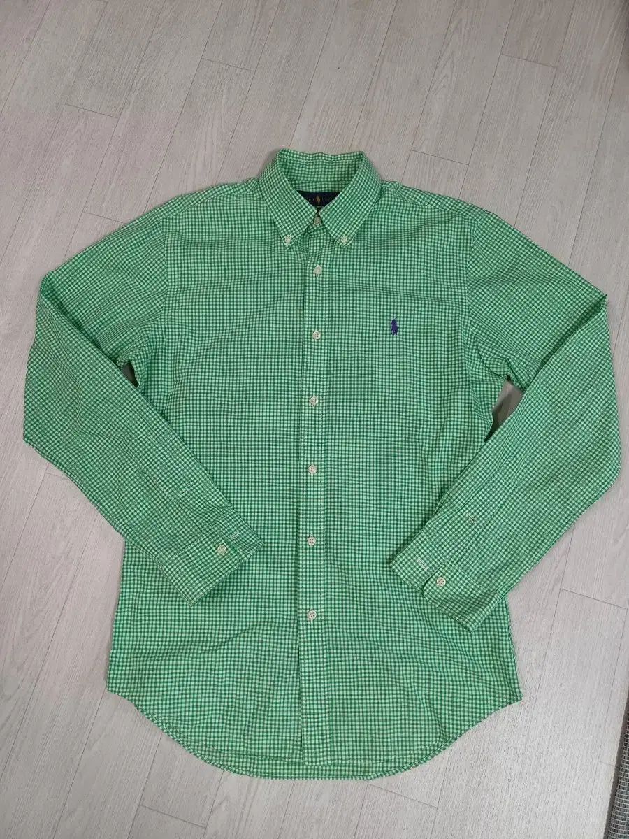 ポロラルフローレン グリーン ギンガム CHECK シャツ Mサイズ