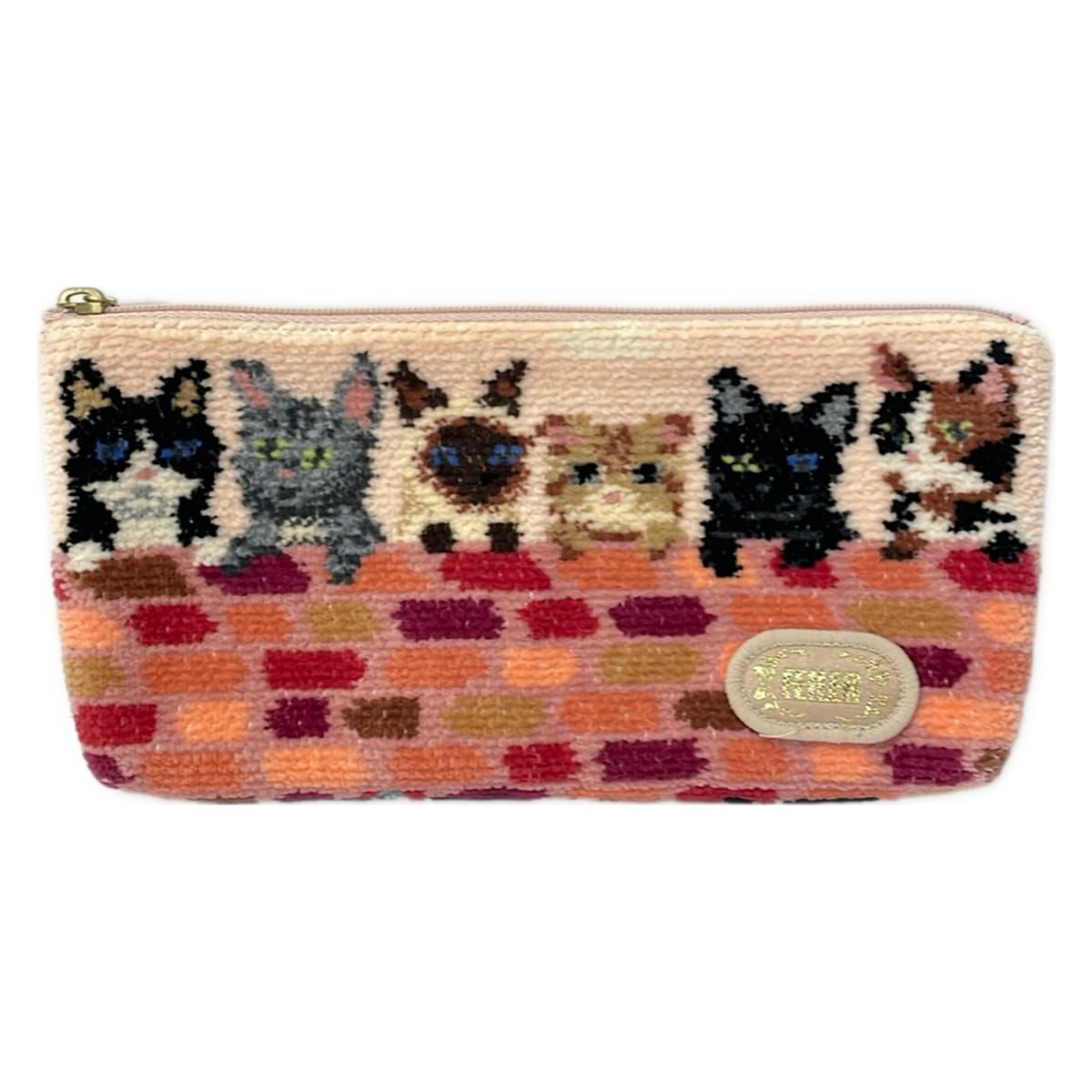 FEILER(フェイラー) ポーチ美品 - ライトピンク×ピンク×マルチ ネコ