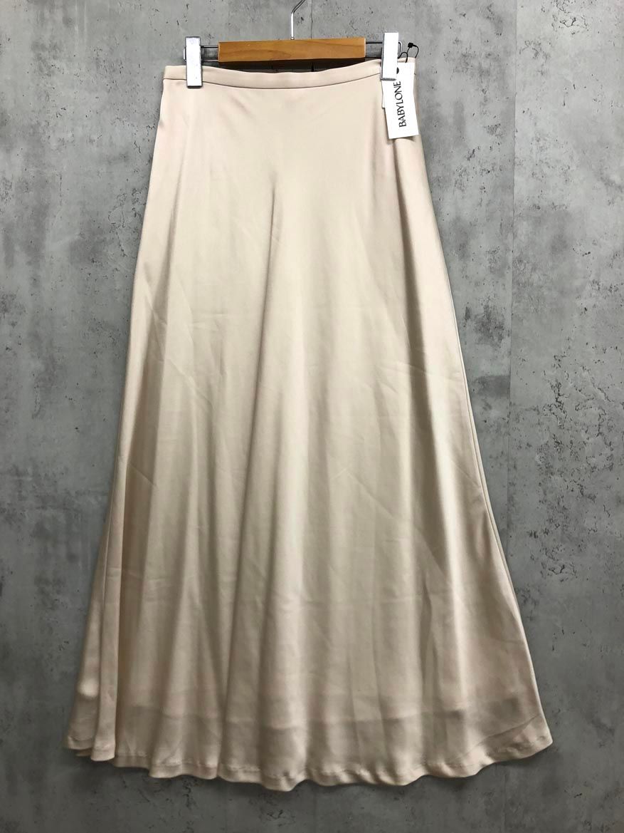 展示品■BABYLONE バビロン 光沢 サテンバイヤス スカート size38/エクリュ ■■◎レディース