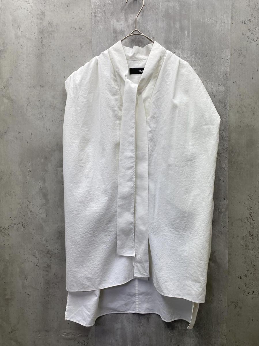 styling スタイリング ボウタイ ギャザーショルダー ブラウス シャツきれいめ 上品 清楚 sizeF/ホワイト ■◇◎レディース