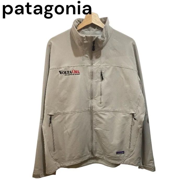 【希少XL】パタゴニア 企業ロゴ ソフトシェルジャケット ベージュ ゆるだぼ patagonia