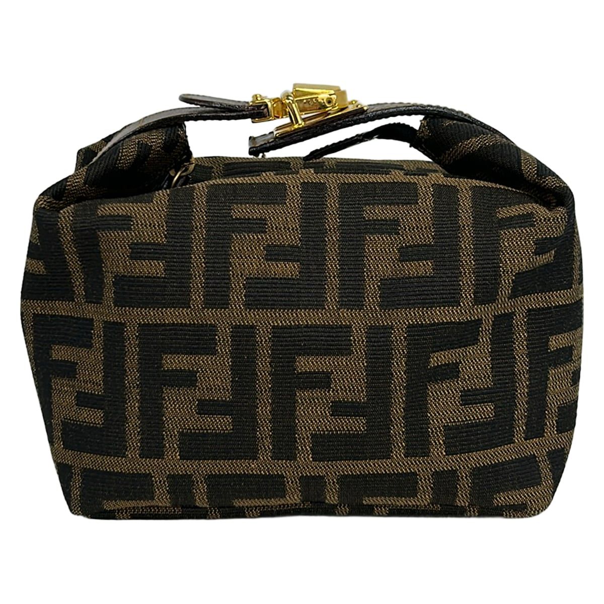 FENDI(フェンディ) ハンドバッグ美品 ズッカ柄 26360 ライトブラウン×黒×ダークブラウン ミニバッグ レザー