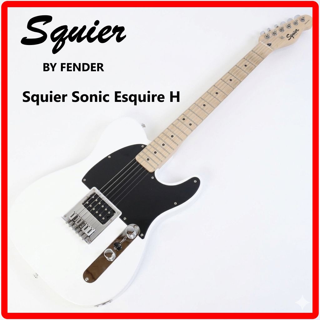Squier by Fender スクワイア Squier Sonic Esquire H エスクワイヤー エレキギター ホワイト さまざまなスタイルに対応するハムバッカーピックアップを搭載し、激しいプレイにも耐えうる丈夫さを備えたギター 420v02