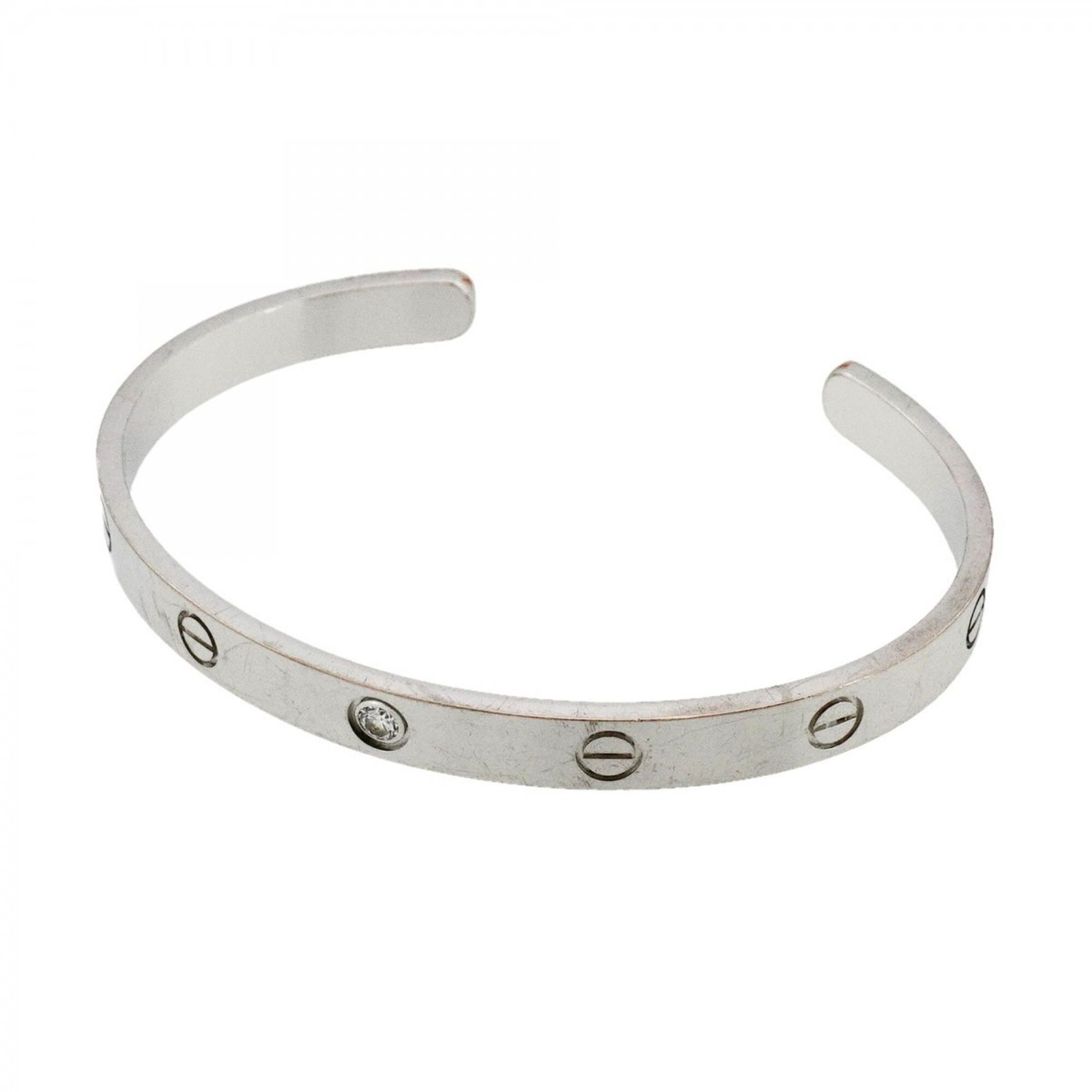カルティエ(Cartier) カルティエ バングル ラブ 1PD 18KWG ホワイトゴールド ダイヤモンドメンズ レディース