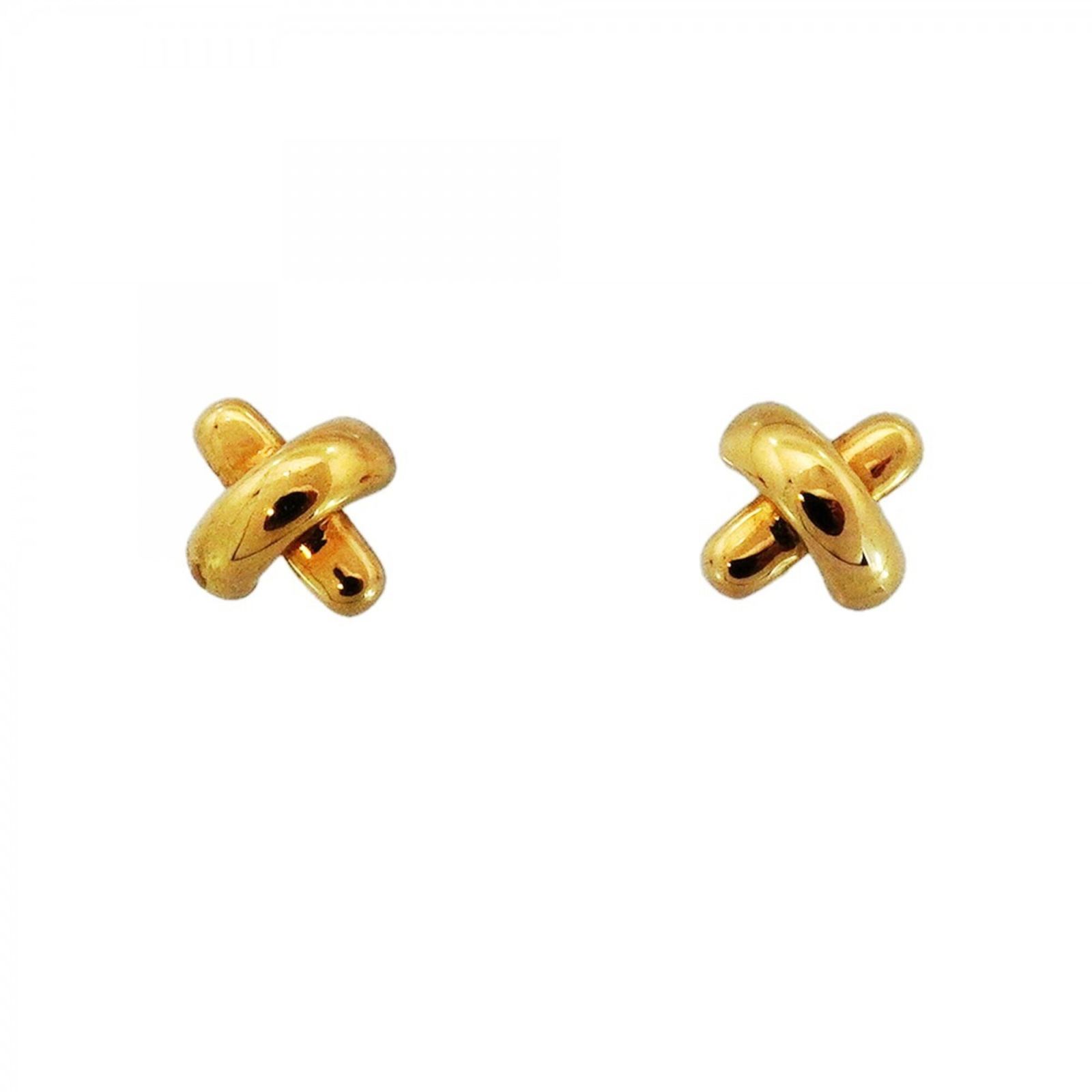 ティファニー(Tiffany) ティファニー ピアス クロスステッチ 18KYG イエローゴールドレディース