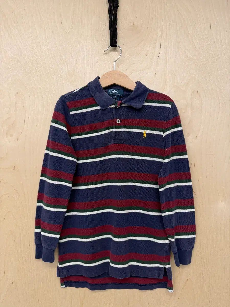 ポロ ラルフローレン キッズ ストライプ 長袖 カラーTシャツ (7)