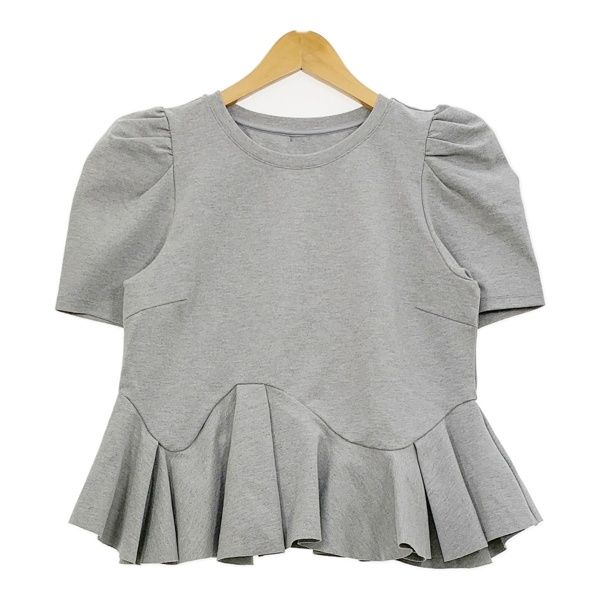 CELFORD セルフォード アシンメトリーソフトポンチトップス 半袖 カットソー Tシャツ レディース フリーサイズ グレー トップス IL18991■