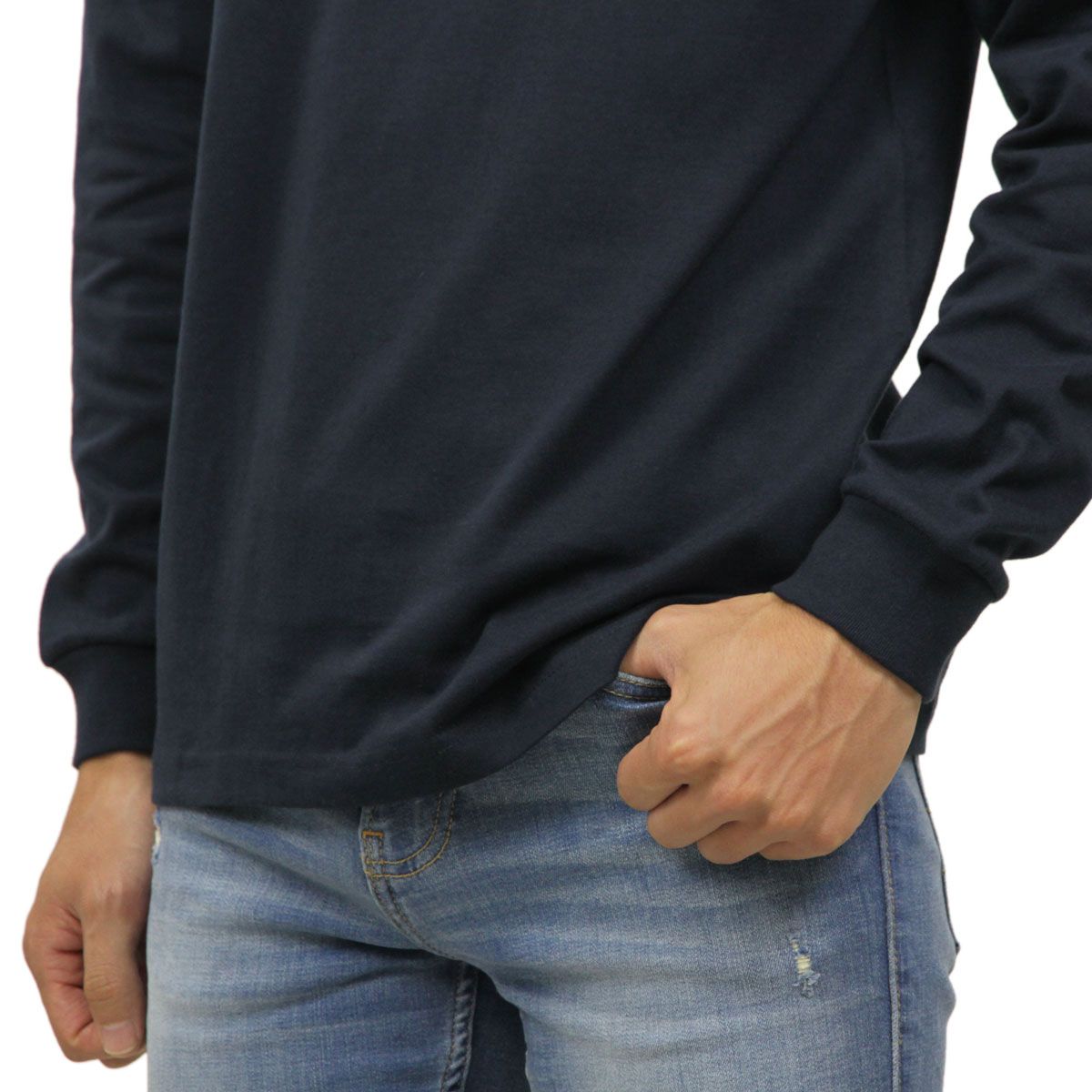 ヘインズ ロンT メンズ 正規品 HANES 長袖Tシャツ クルーネック 2枚組 HANES BEEFY LONG SLEEVE T-SHIRT 2P H5186-2 370 NAVY