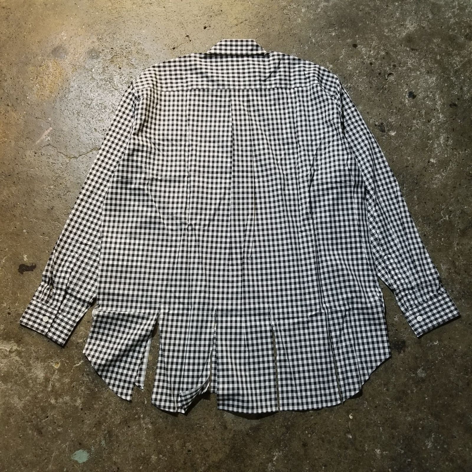 ブラックコムデギャルソン　24ss 短冊　ギンガムチェック BLACK COMME des GARCONS 24ss 短冊デザイン チェックシャツ M