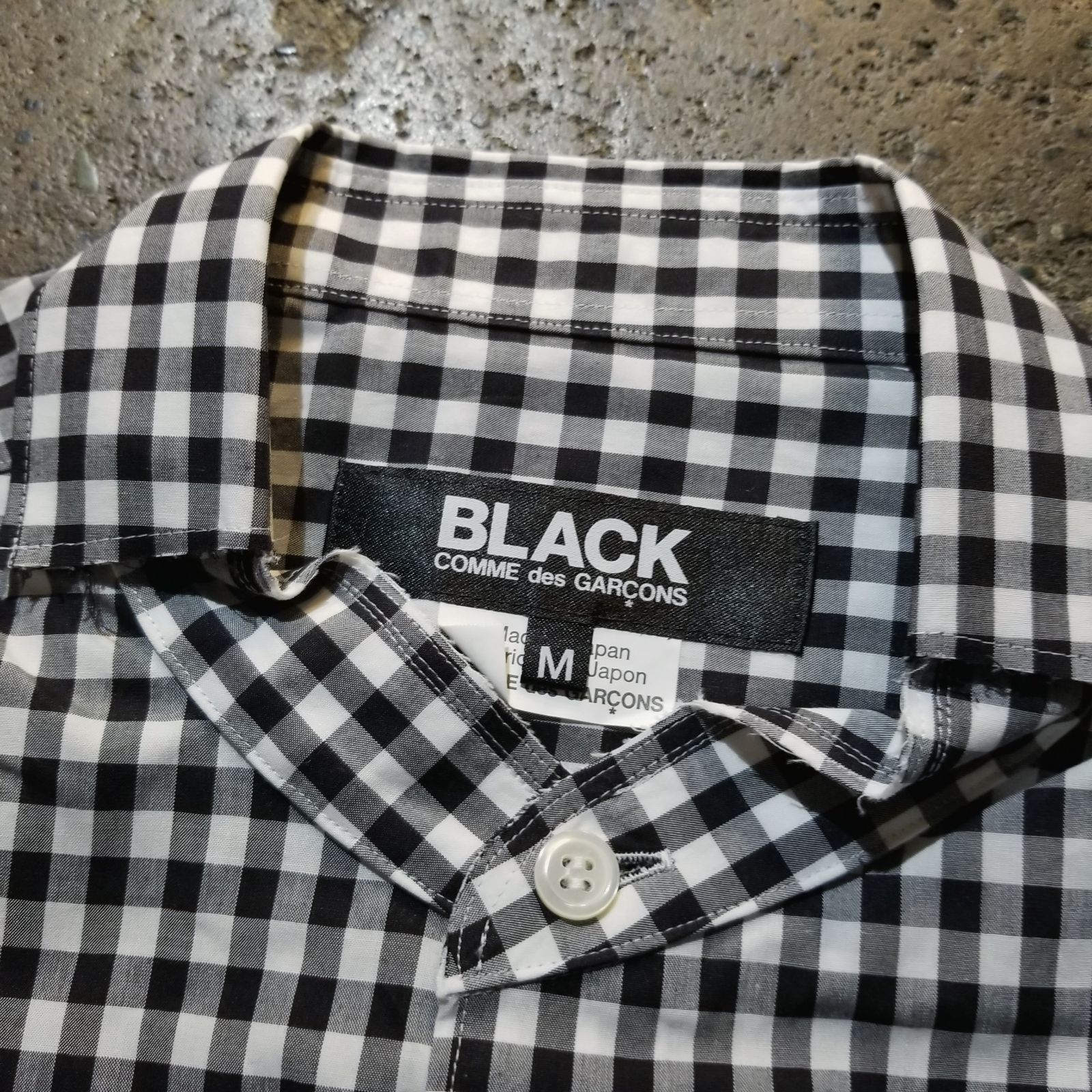 BLACK COMME des GARCONS 24ss 短冊デザイン チェックシャツ M