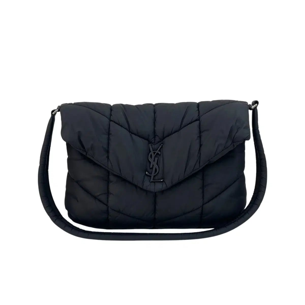 Saint Laurent サンローラン 733630 ブラック パファー ナイロン メッセンジャー ショルダーバッグ H00294