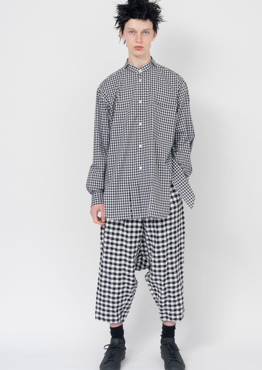 ブラックコムデギャルソン　24ss 短冊　ギンガムチェック BLACK COMME des GARCONS 24ss 短冊デザイン チェックシャツ M