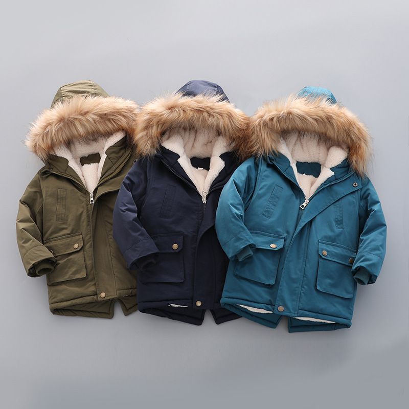 新品 ボアジャケット キッズ アウター 中綿コート ミリタリー ジャケット キッズ バイク ジャケット 子供服 上着 ミドル丈 暖かい 女の子 男の子 ジュニア 軽量 厚手 ロング丈 秋冬 防寒 無地 可愛い あったか フード付き 通園 #ljejm