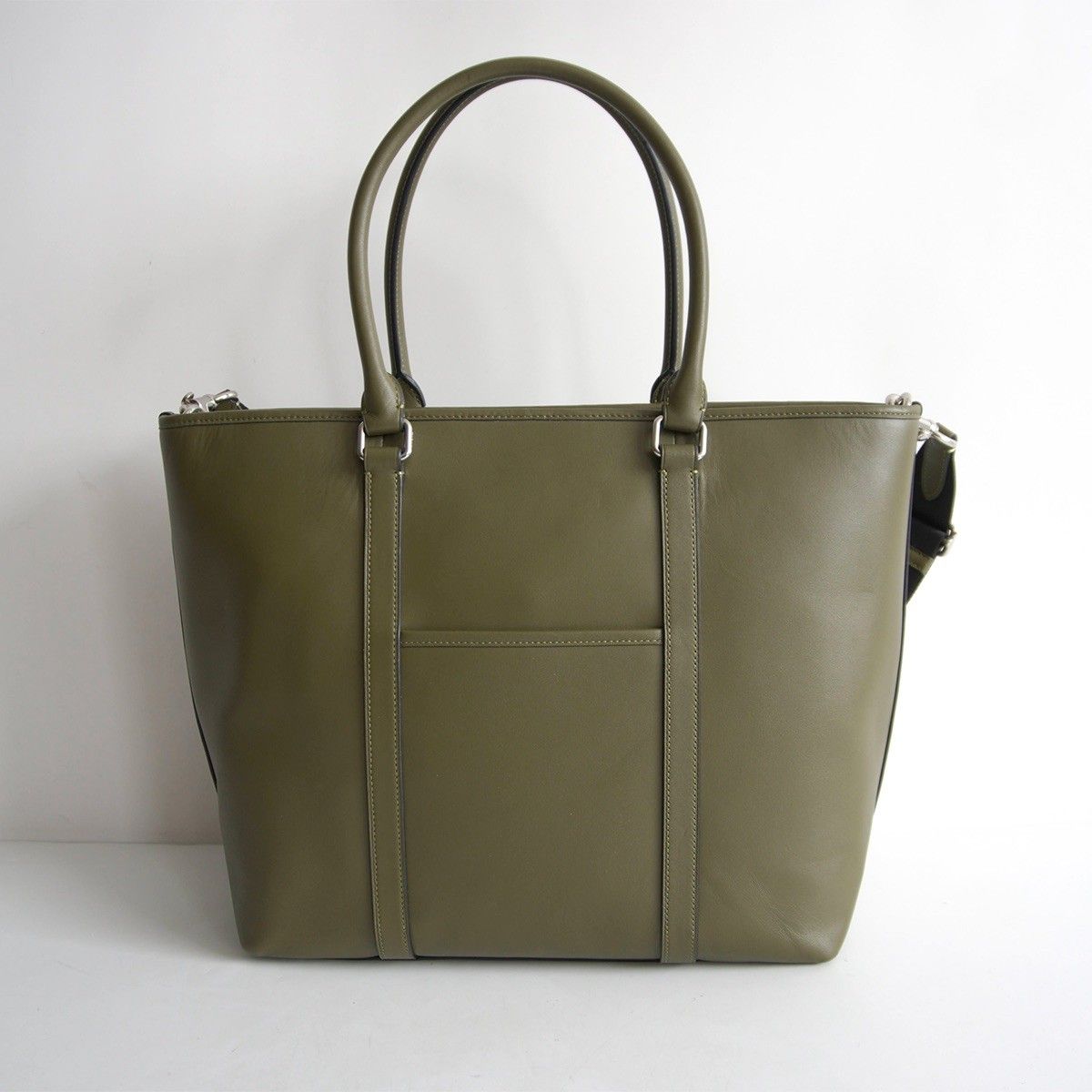 極美品】COACH【CBG49/2WAY ネイサン レザー トートバッグ】 カーキ 